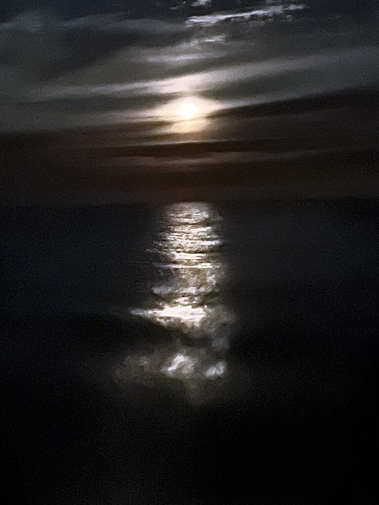 Moon on our stern Gulf of Mexico